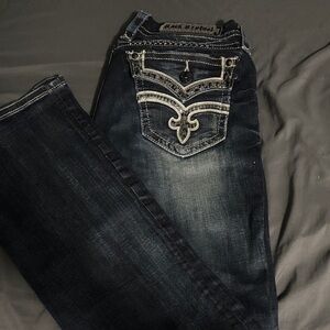 Rock Revival Dark Indigo Jeans with Embellished Back Pockets